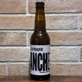 Blanche Belgian White Ale 33cl 5,5% – La Rombière, bouteille sur fond de briques
